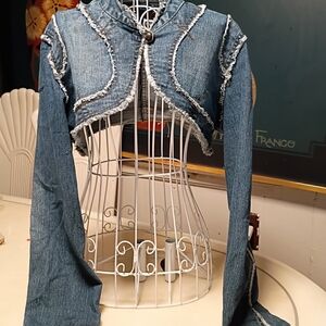 Younique Blue Cropped Denim Jacket